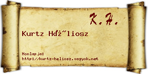 Kurtz Héliosz névjegykártya
